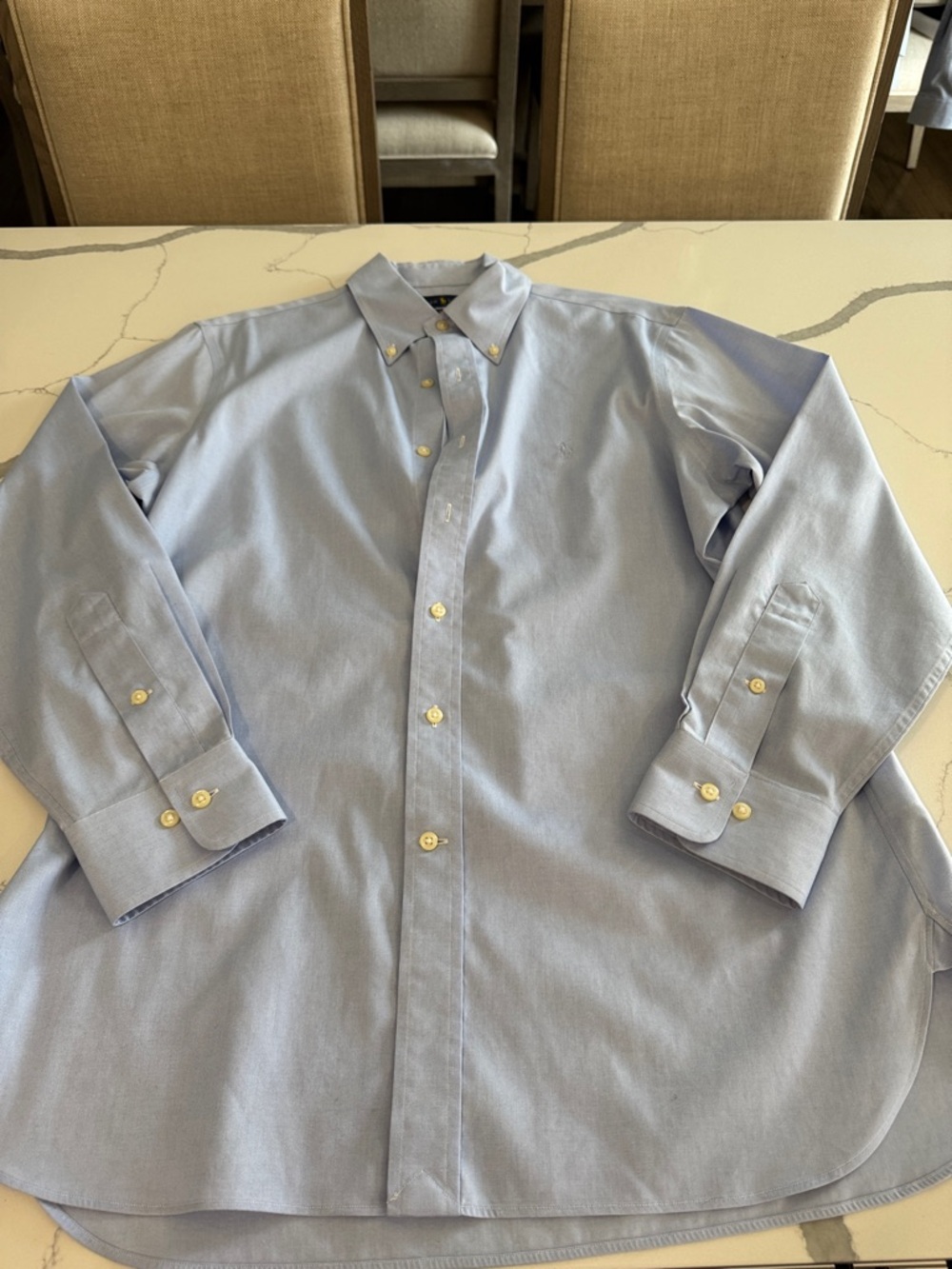 Ralph Lauren Men's Pale Blue Button-Down Dress Shirt